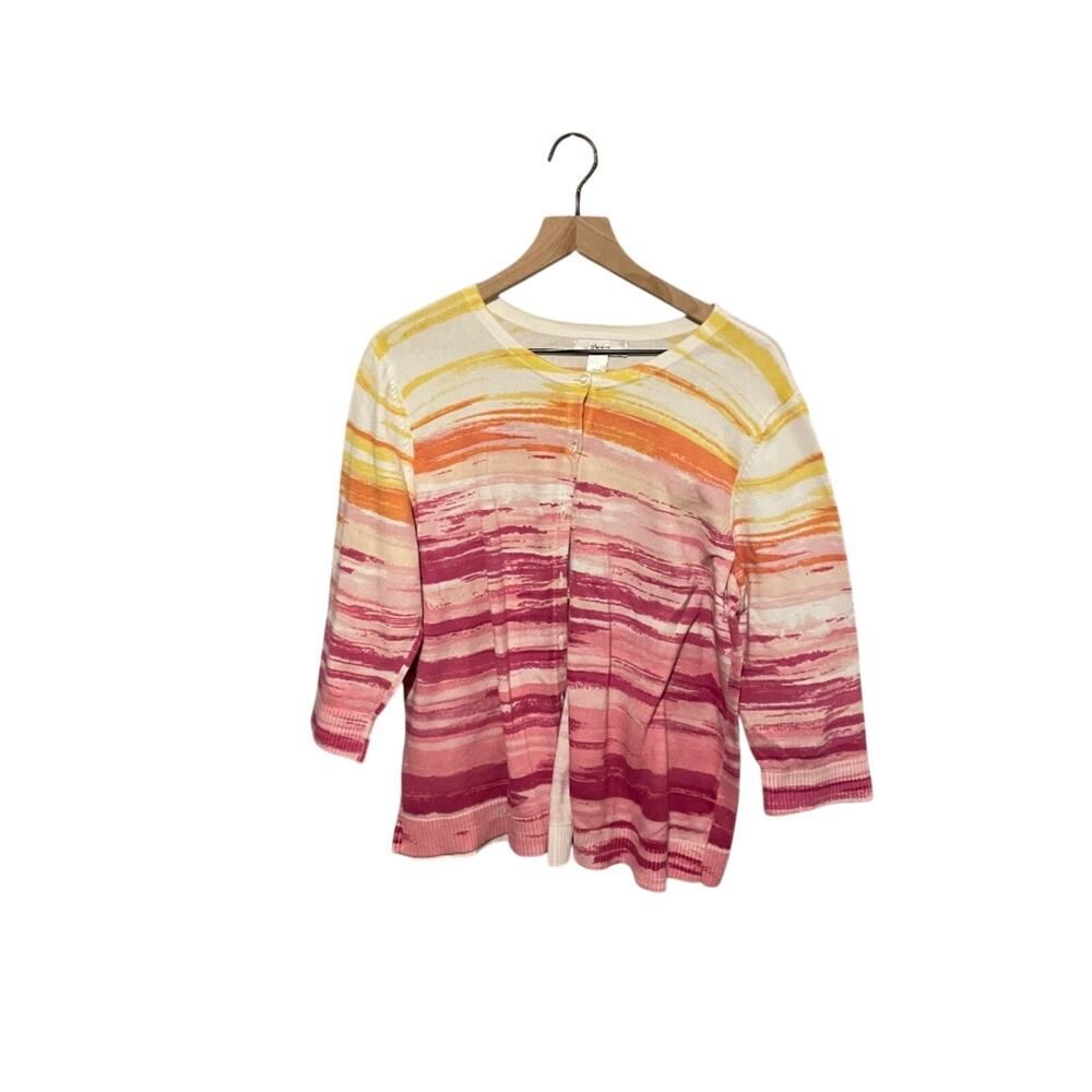 CJ Banks women’s size 1X three-quarter length sleeve multicolor women’s cardigan